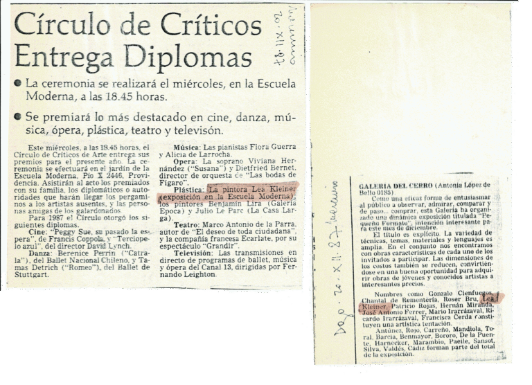 Prensa El Mercurio, 1987